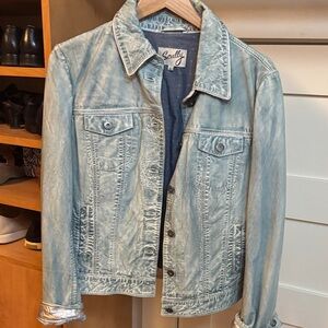 Scully Washed Blue Sheep Leather Jacket